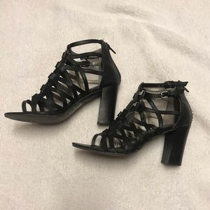 SO Black straps shoes Sz 8